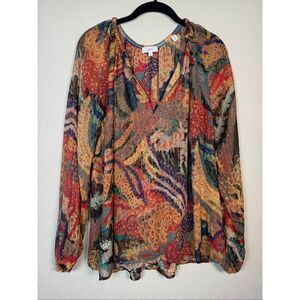 A.L.C. Dana Metallic Silk Top